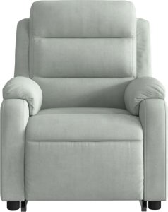 vidaXL Elektryczny, podnoszony fotel rozkładany, jasnoszary, aksamit 9