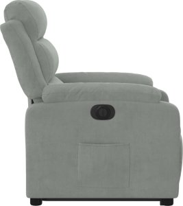 vidaXL Elektryczny, podnoszony fotel rozkładany, jasnoszary, aksamit 10