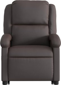 vidaXL Masujący fotel podnoszony, rozkładany, ciemny brąz, skórzany 9