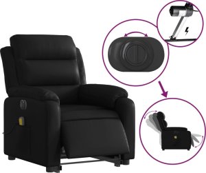vidaXL Rozkładany fotel pionizujący z masażem, elektryczny, czarny 5