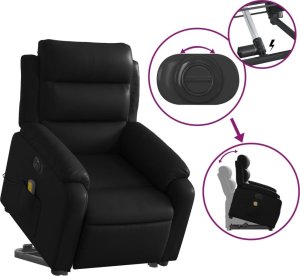 vidaXL Rozkładany fotel pionizujący z masażem, elektryczny, czarny 10