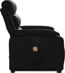 vidaXL Podnoszony fotel masujący, rozkładany, czarny, ekoskóra 9