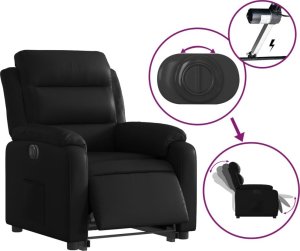vidaXL Rozkładany fotel pionizujący, elektryczny, czarny, ekoskóra 5