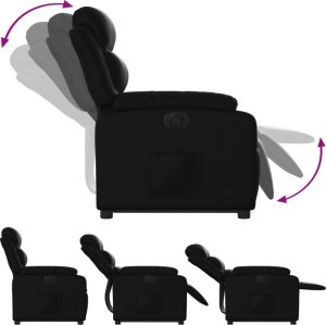 vidaXL Rozkładany fotel pionizujący, elektryczny, czarny, ekoskóra 6