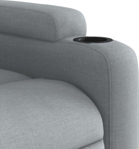 vidaXL Podnoszony fotel masujący, rozkładany, jasnoszary, tkanina 11