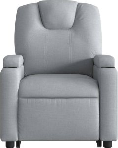 vidaXL Podnoszony fotel masujący, rozkładany, jasnoszary, tkanina 9