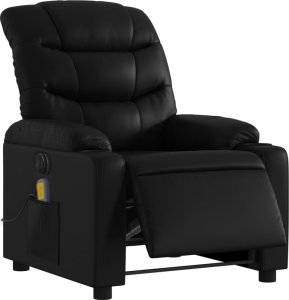 vidaXL Rozkładany fotel masujący, elektryczny, czarny, sztuczna skóra 3