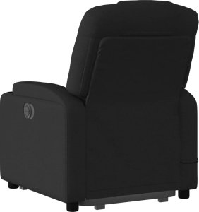 vidaXL Podnoszony fotel masujący, rozkładany, czarny, obity tkaniną 5