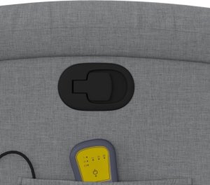 vidaXL Podnoszony fotel masujący, rozkładany, jasnoszary, tkanina 12