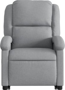 vidaXL Podnoszony fotel masujący, rozkładany, jasnoszary, tkanina 9