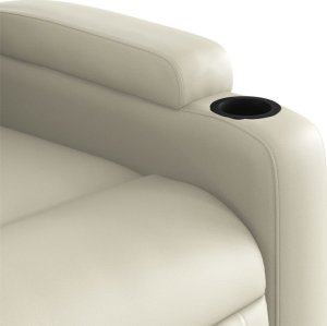 vidaXL Rozkładany fotel pionizujący z masażem, elektryczny, kremowy 12