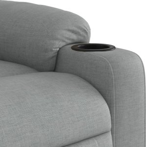 vidaXL Podnoszony fotel masujący, rozkładany, jasnoszary, tkanina 11