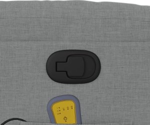 vidaXL Podnoszony fotel masujący, rozkładany, jasnoszary, tkanina 12