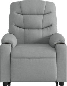 vidaXL Podnoszony fotel masujący, rozkładany, jasnoszary, tkanina 9