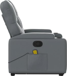 vidaXL Podnoszony fotel masujący, rozkładany, szary 10