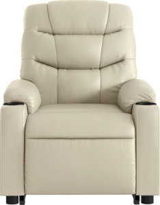 vidaXL Rozkładany fotel pionizujący z masażem, elektryczny, kremowy 9