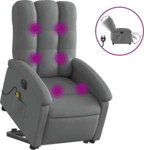 vidaXL Podnoszony fotel masujący, elektryczny, rozkładany, ciemnoszary 2