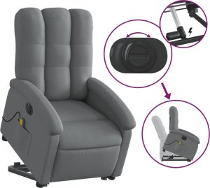vidaXL Podnoszony fotel masujący, elektryczny, rozkładany, ciemnoszary 5