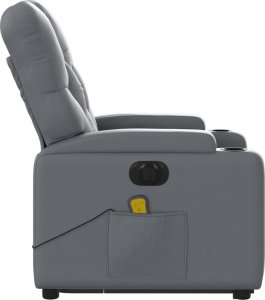 vidaXL Rozkładany fotel pionizujący z masażem, elektryczny, szary 10