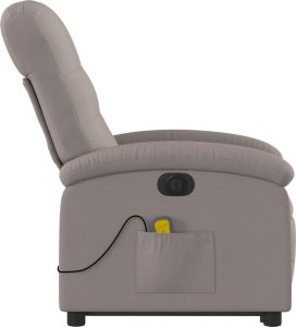 vidaXL Podnoszony fotel masujący, elektryczny, rozkładany, kolor taupe 10