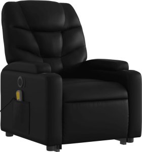 vidaXL Rozkładany fotel pionizujący z masażem, elektryczny, czarny 4