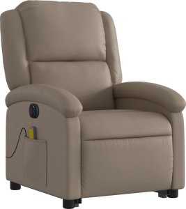 vidaXL Rozkładany fotel pionizujący z masażem, elektryczny, cappuccino 4