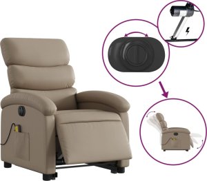 vidaXL Rozkładany fotel pionizujący z masażem, elektryczny, cappuccino 5
