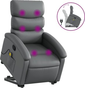 vidaXL Podnoszony fotel masujący, rozkładany, szary 2