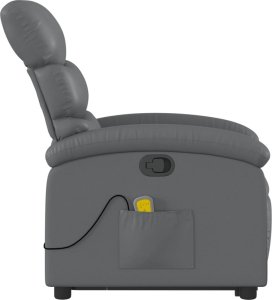 vidaXL Podnoszony fotel masujący, rozkładany, szary 9