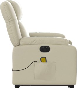 vidaXL Rozkładany fotel pionizujący z masażem, elektryczny, kremowy 10