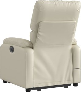 vidaXL Rozkładany fotel pionizujący z masażem, elektryczny, kremowy 4