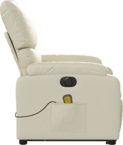 vidaXL Rozkładany fotel pionizujący z masażem, elektryczny, kremowy 9