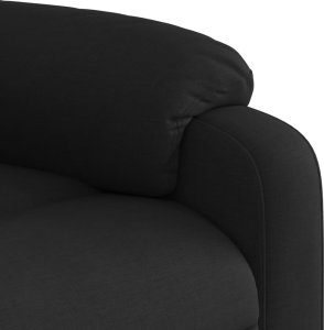 vidaXL Podnoszony fotel masujący, rozkładany, czarny, obity tkaniną 11