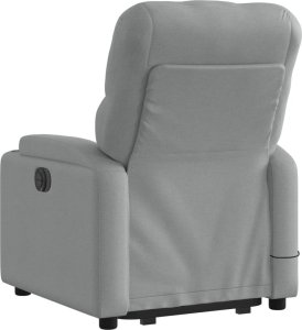 vidaXL Podnoszony fotel masujący, rozkładany, jasnoszary, tkanina 5