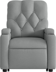 vidaXL Podnoszony fotel masujący, rozkładany, jasnoszary, tkanina 9