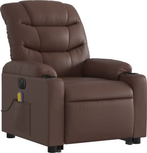 vidaXL Rozkładany fotel pionizujący z masażem, elektryczny, brązowy 4