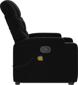 vidaXL Podnoszony fotel masujący, rozkładany, czarny, obity tkaniną 10