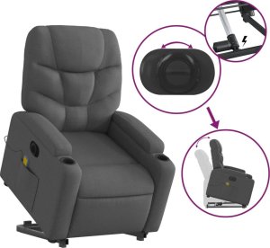 vidaXL Podnoszony fotel masujący, elektryczny, rozkładany, ciemnoszary 11