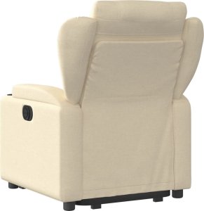 vidaXL Podnoszony fotel rozkładany, kremowy, obity tkaniną 5