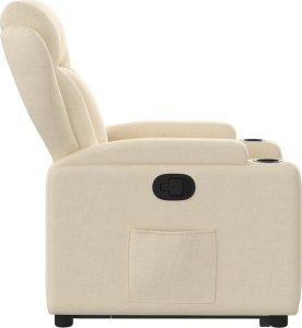vidaXL Podnoszony fotel rozkładany, kremowy, obity tkaniną 10