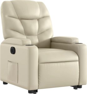 vidaXL Rozkładany fotel pionizujący, elektryczny, kremowy, ekoskóra 4