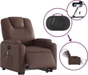 vidaXL Rozkładany fotel pionizujący z masażem, elektryczny, brązowy 6