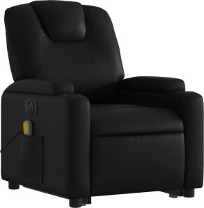 vidaXL Rozkładany fotel pionizujący z masażem, elektryczny, czarny 4