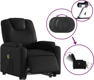 vidaXL Rozkładany fotel pionizujący z masażem, elektryczny, czarny 6