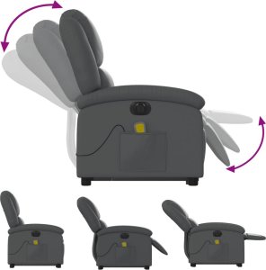 vidaXL Rozkładany fotel pionizujący z masażem, elektryczny, szary 7