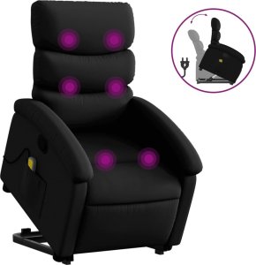 vidaXL Podnoszony fotel masujący, rozkładany, czarny 2