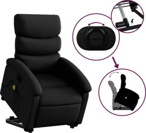 vidaXL Podnoszony fotel masujący, rozkładany, czarny 5