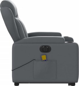 vidaXL Rozkładany fotel pionizujący z masażem, elektryczny, szary 10