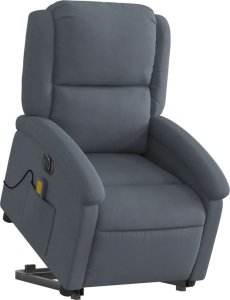 vidaXL Podnoszony fotel masujący, elektryczny, rozkładany, ciemnoszary 3