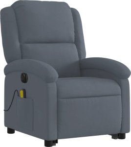 vidaXL Podnoszony fotel masujący, elektryczny, rozkładany, ciemnoszary 4